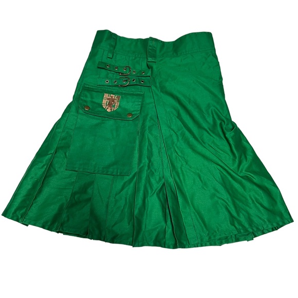 Vintage Other - Damn Near Kilt 'Em Navy Green 100% Cotton Utility Kilt Size XS